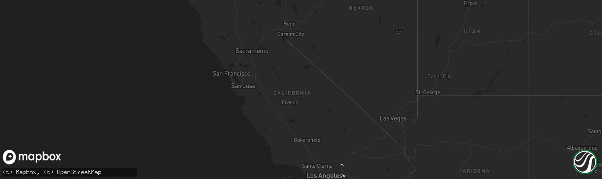 Hail map in California on September 8, 2024