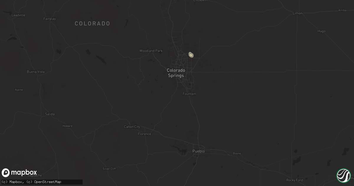 Hail map in Colorado Springs, CO on September 8, 2024
