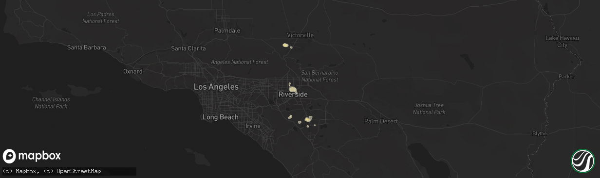 Hail map in Colton, CA on September 8, 2024