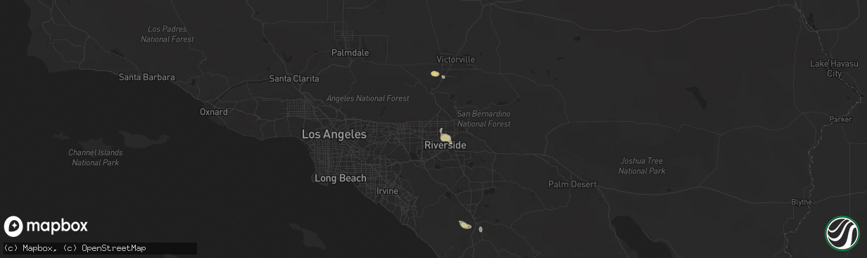 Hail map in Fontana, CA on September 8, 2024