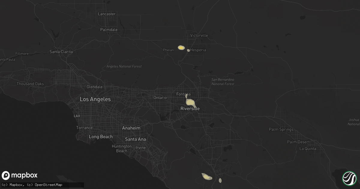 Hail map in Fontana, CA on September 8, 2024