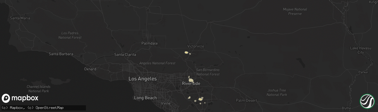 Hail map in Hesperia, CA on September 8, 2024