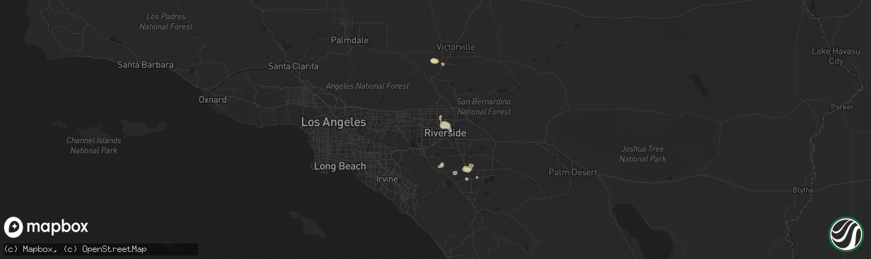 Hail map in Jurupa Valley, CA on September 8, 2024