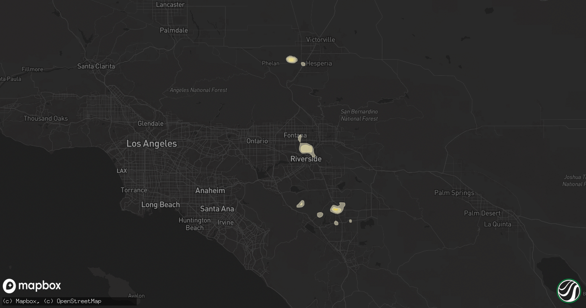 Hail map in Jurupa Valley, CA on September 8, 2024
