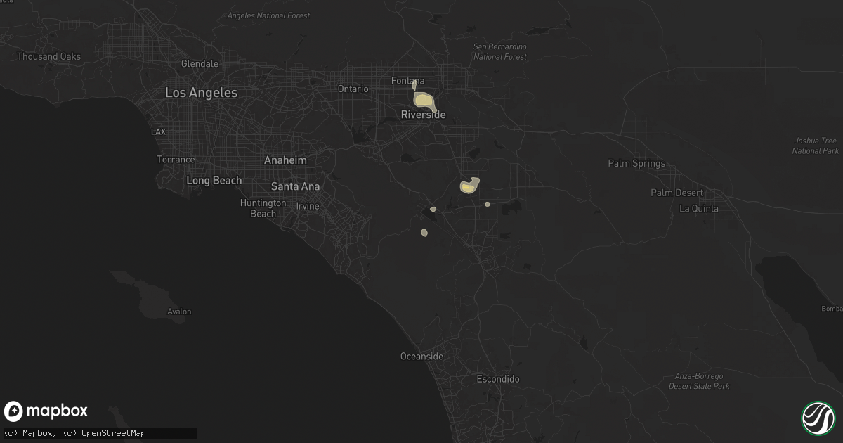 Hail map in Lake Elsinore, CA on September 8, 2024
