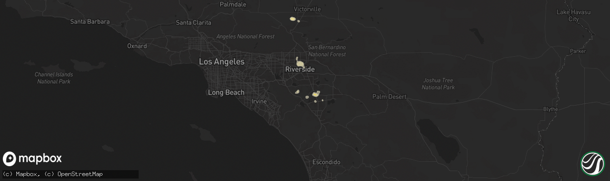 Hail map in Perris, CA on September 8, 2024