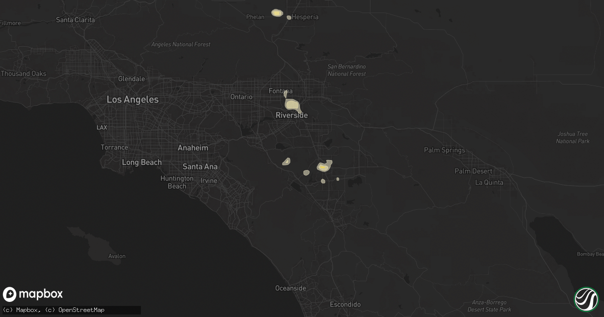 Hail map in Perris, CA on September 8, 2024