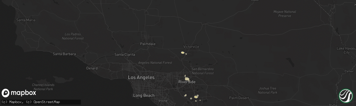 Hail map in Phelan, CA on September 8, 2024