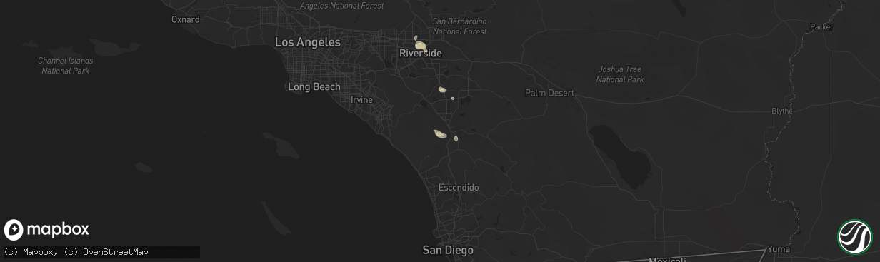 Hail map in Temecula, CA on September 8, 2024