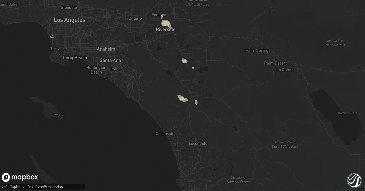 Hail map in Temecula, CA on September 8, 2024