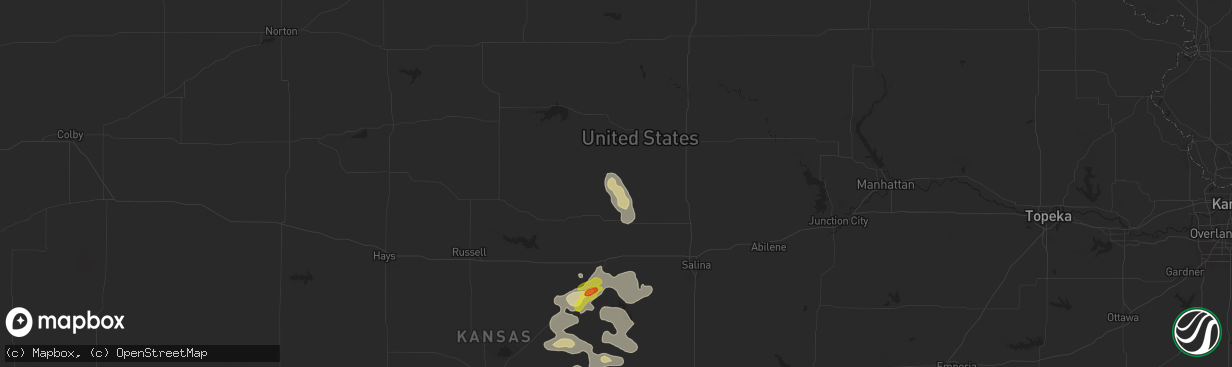 Hail map in Barnard, KS on September 8, 2025