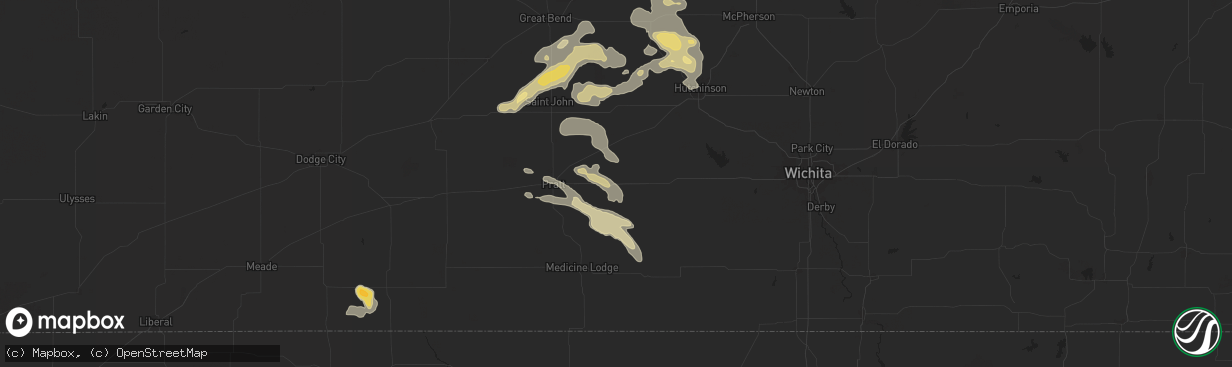 Hail map in Cunningham, KS on September 8, 2025