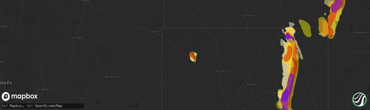 Hail map in Dalhart, TX on September 8, 2025