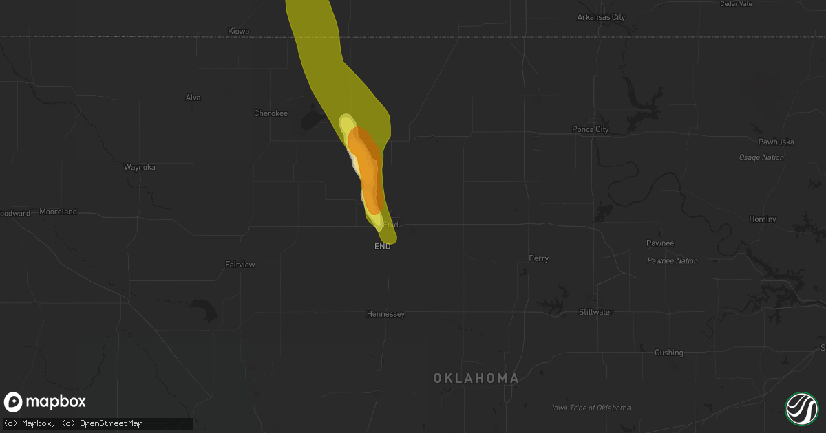 Hail map in Enid, OK on September 8, 2025