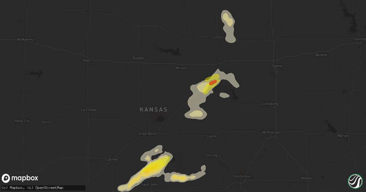 Hail map in Holyrood, KS on September 8, 2025
