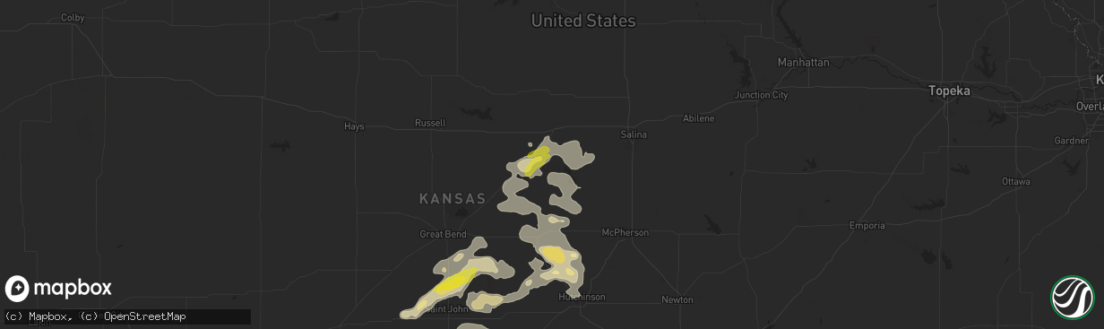 Hail map in Kanopolis, KS on September 8, 2025