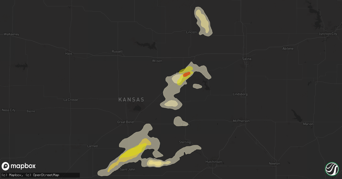 Hail map in Lorraine, KS on September 8, 2025