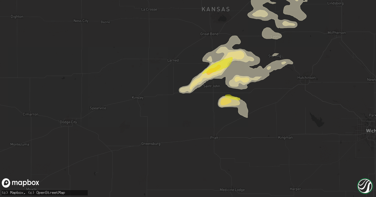 Hail map in Macksville, KS on September 8, 2025