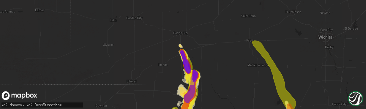Hail map in Minneola, KS on September 8, 2025