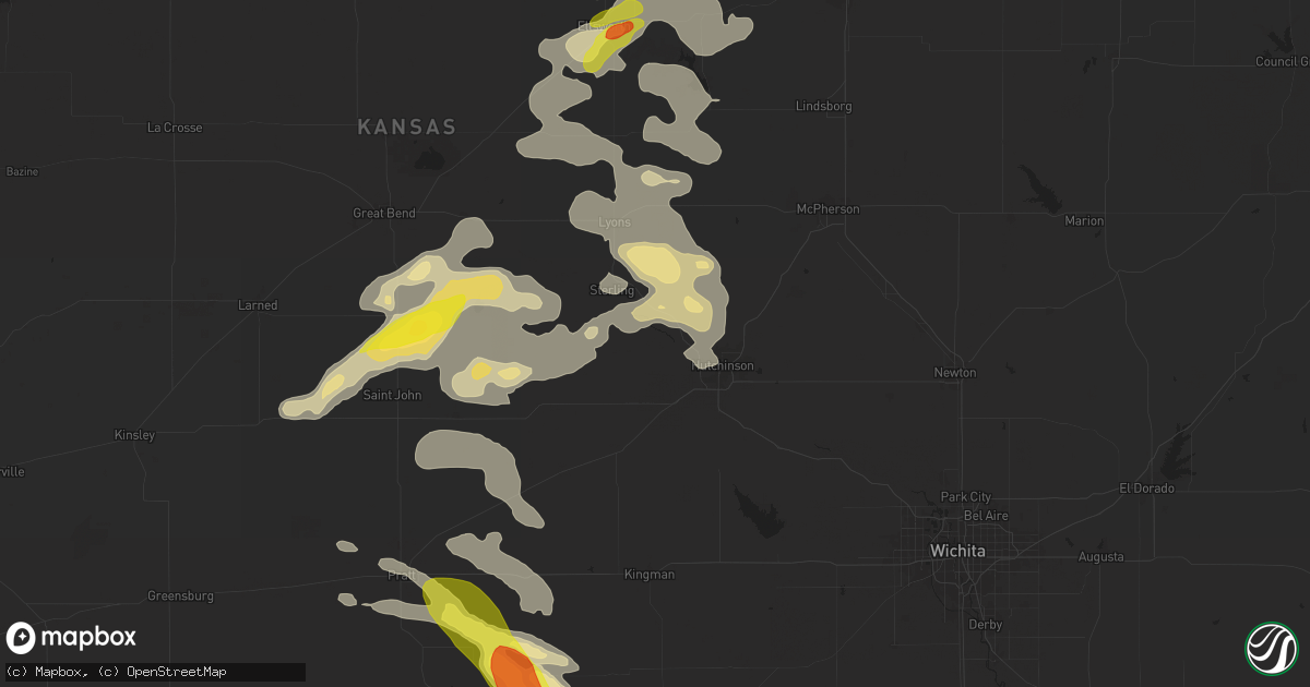 Hail map in Nickerson, KS on September 8, 2025