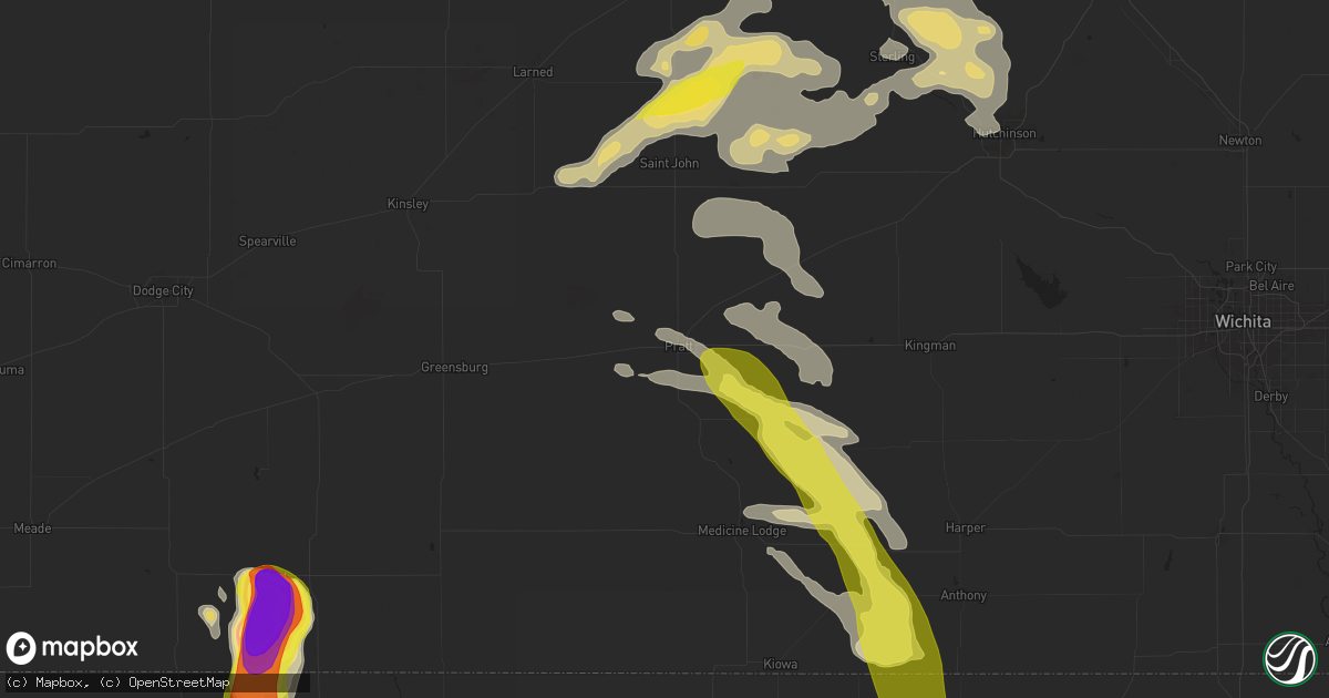 Hail map in Pratt, KS on September 8, 2025