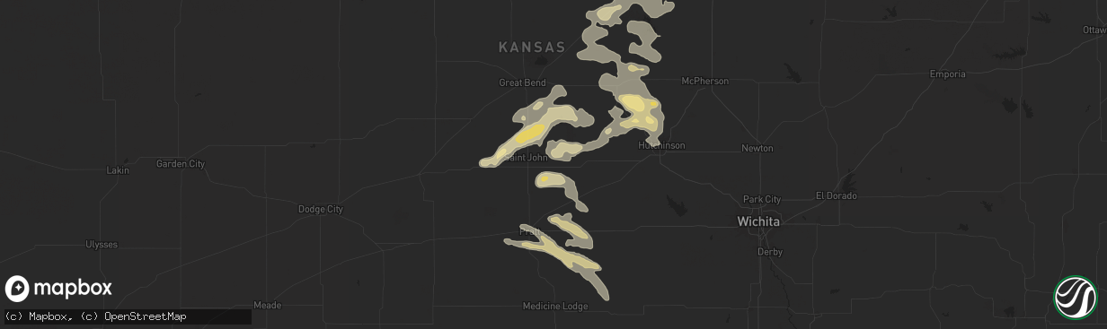 Hail map in Stafford, KS on September 8, 2025