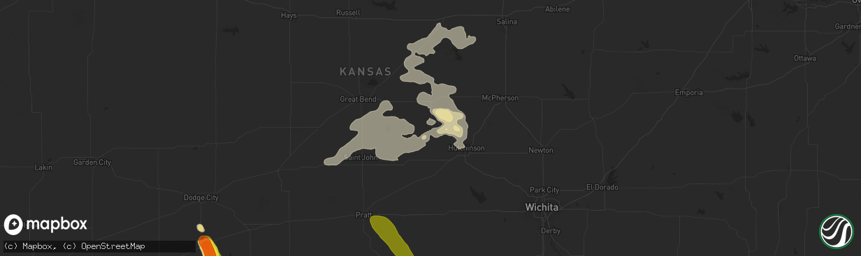 Hail map in Sterling, KS on September 8, 2025
