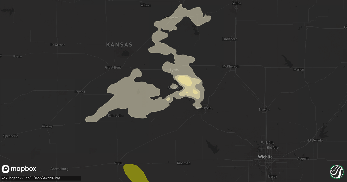 Hail map in Sterling, KS on September 8, 2025