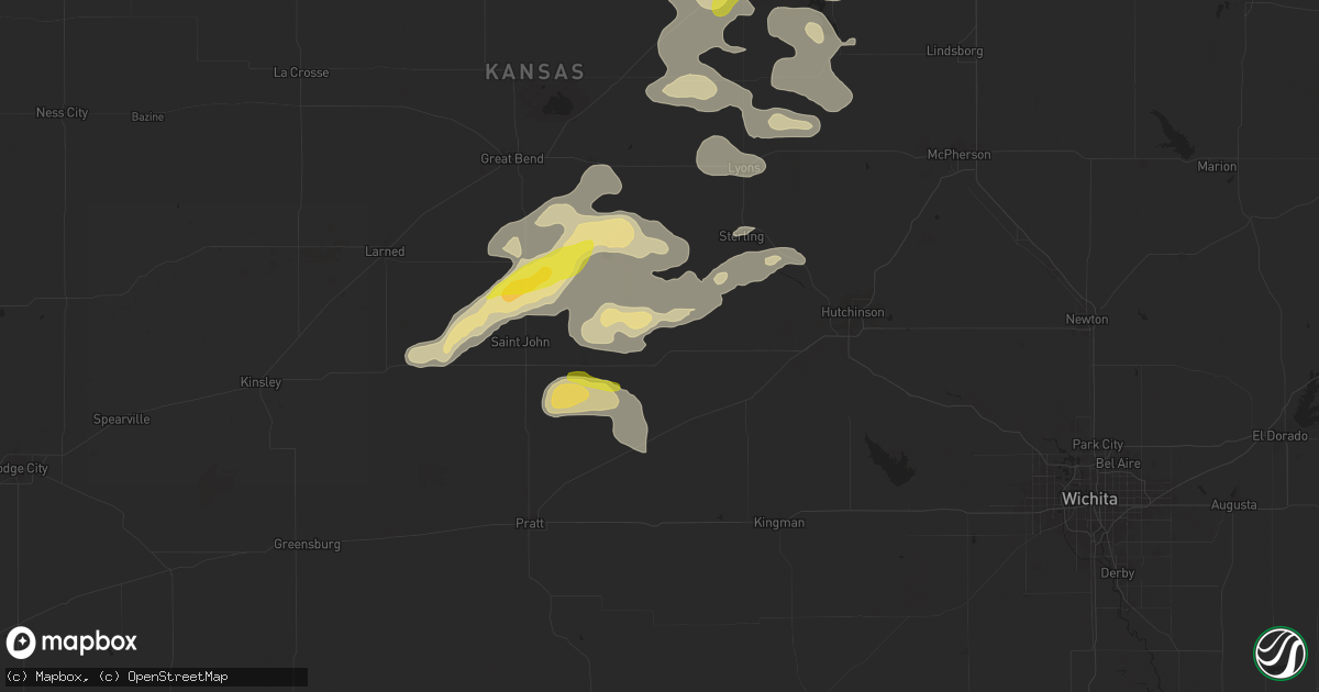 Hail map in Sylvia, KS on September 8, 2025