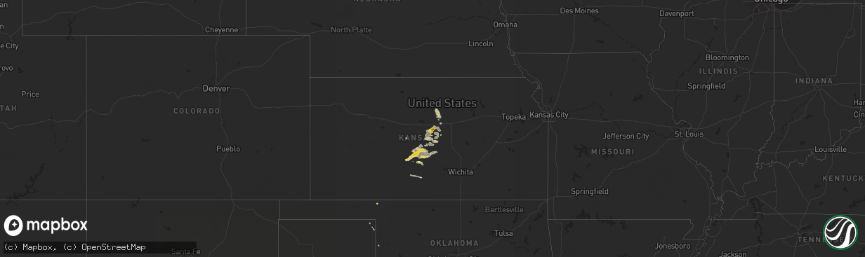 Hail map on September 8, 2025