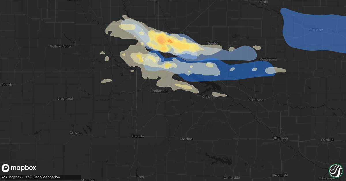 Hail map in Ackworth, IA on September 8, 2026