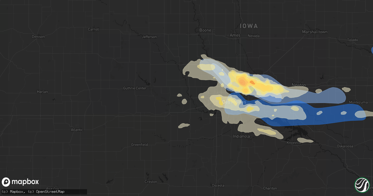 Hail map in Adel, IA on September 8, 2026