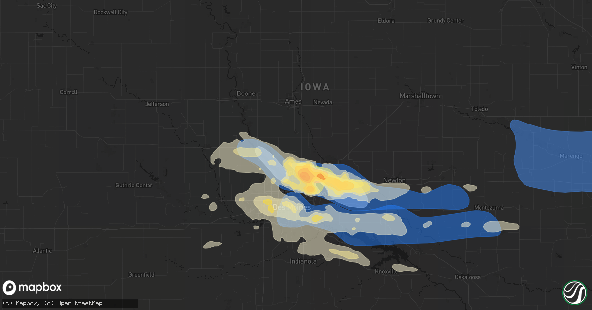 Hail map in Alleman, IA on September 8, 2026