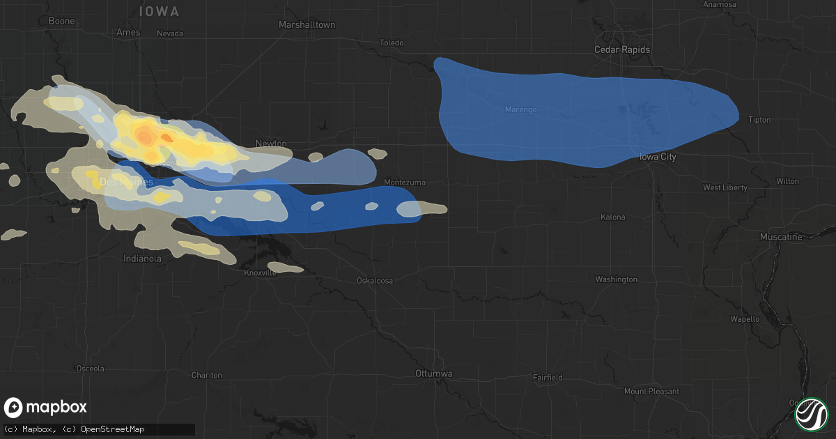 Hail map in Barnes City, IA on September 8, 2026