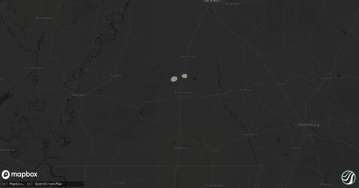 Hail map in Brookhaven, MS on September 8, 2026
