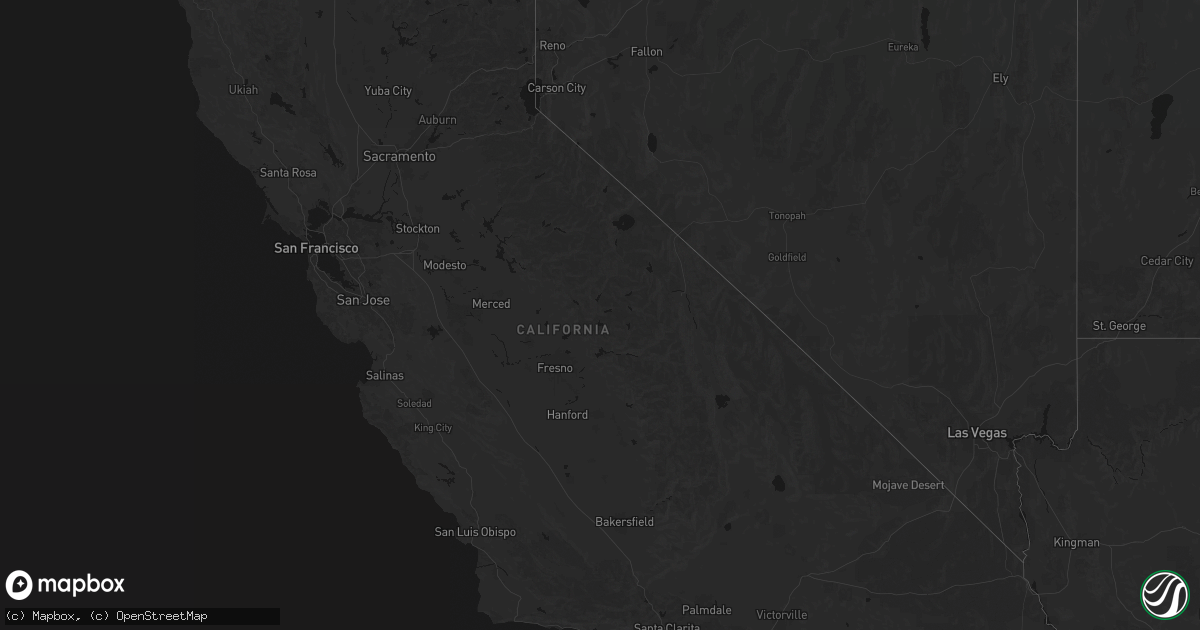 Hail map in California on September 8, 2026