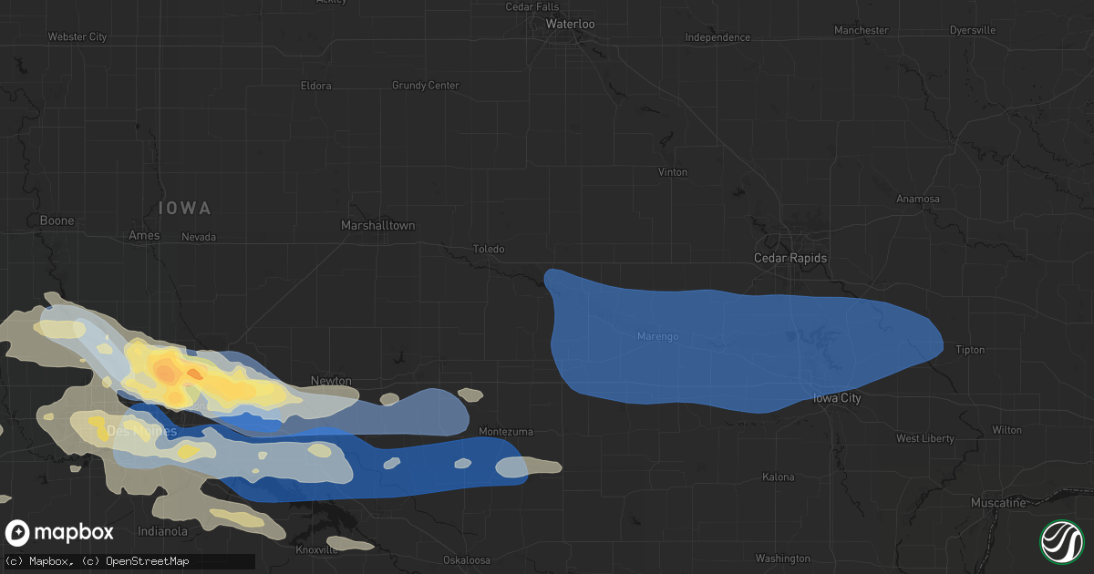 Hail map in Chelsea, IA on September 8, 2026
