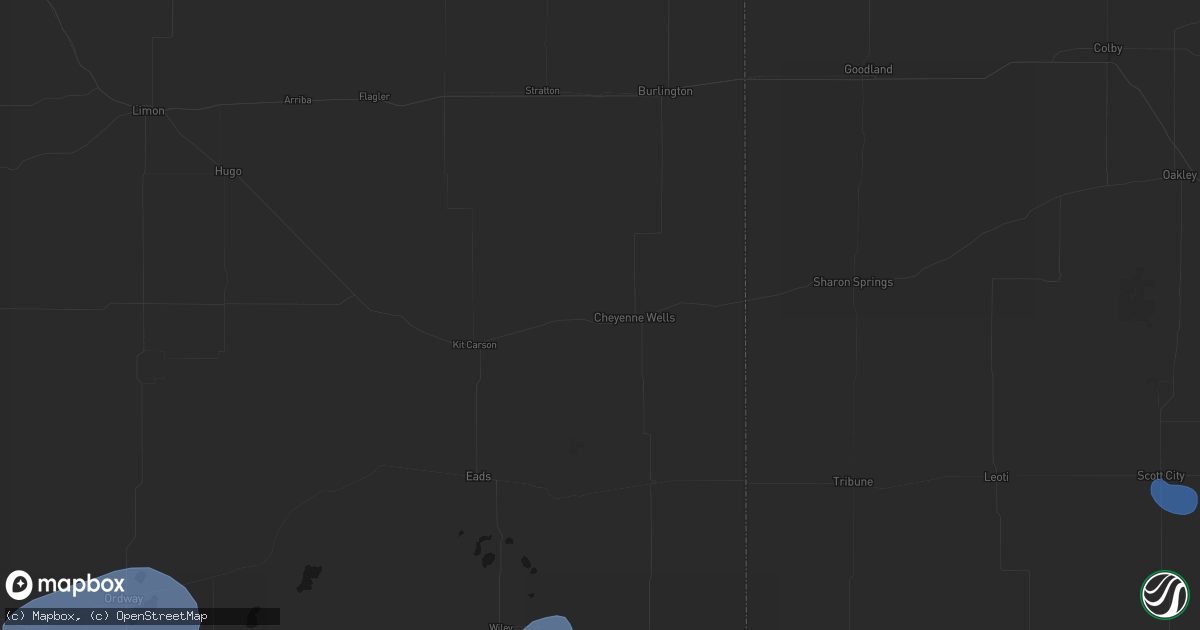 Hail map in Cheyenne Wells, CO on September 8, 2026