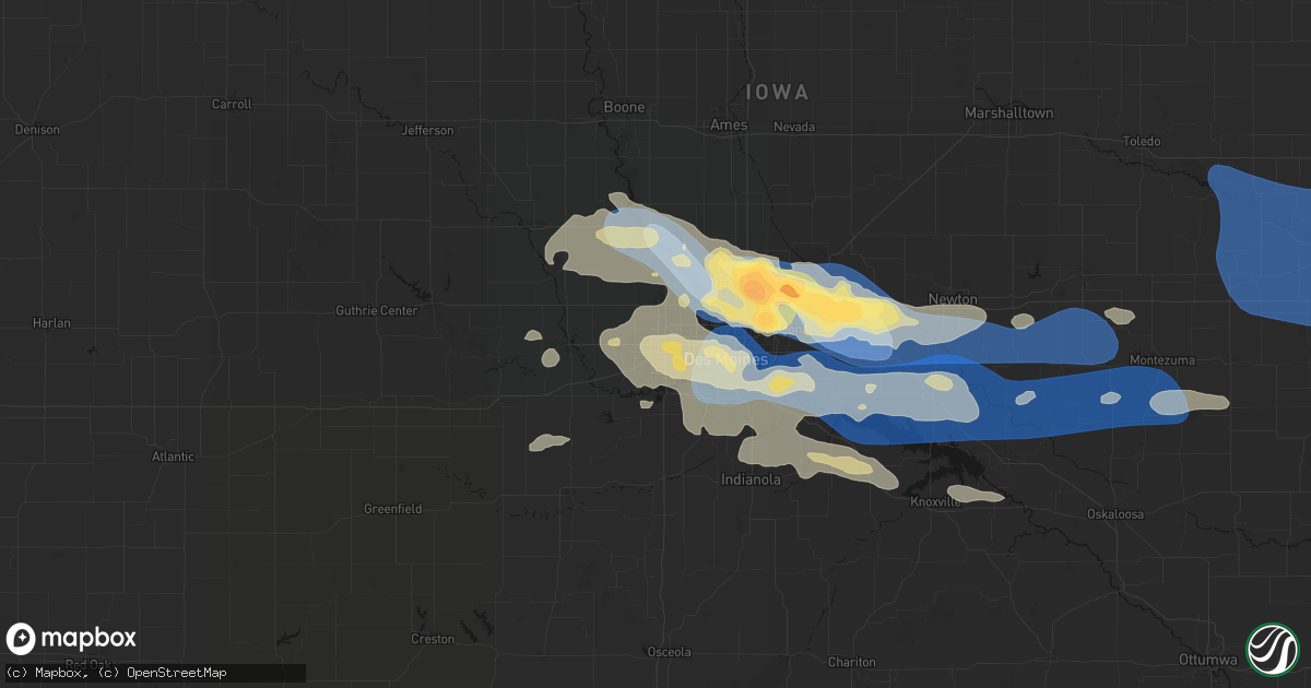 Hail map in Clive, IA on September 8, 2026