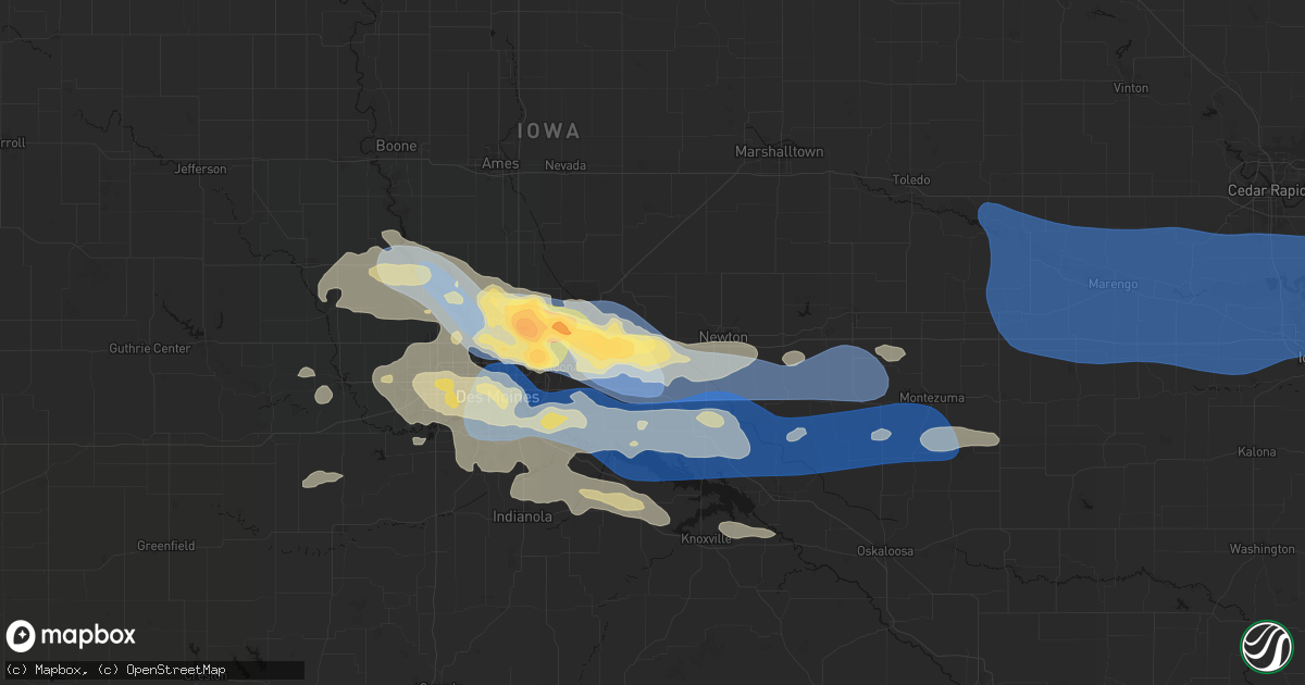 Hail map in Colfax, IA on September 8, 2026