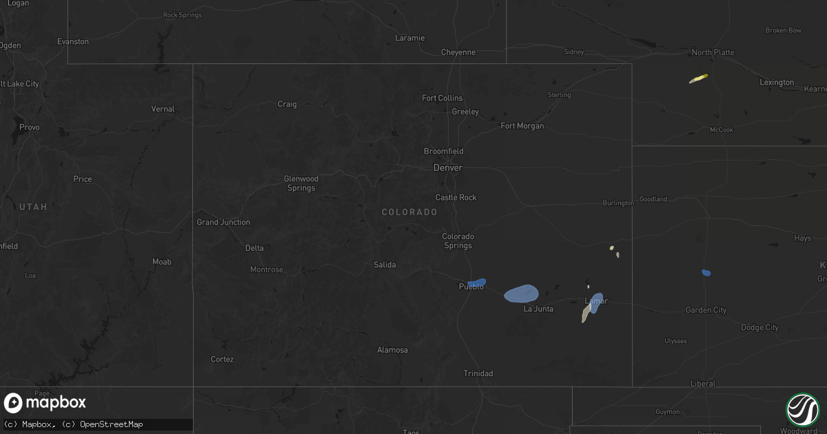Hail map in Colorado on September 8, 2026