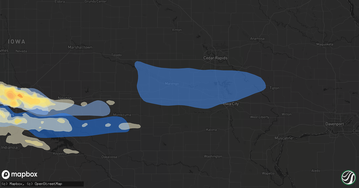 Hail map in Conroy, IA on September 8, 2026
