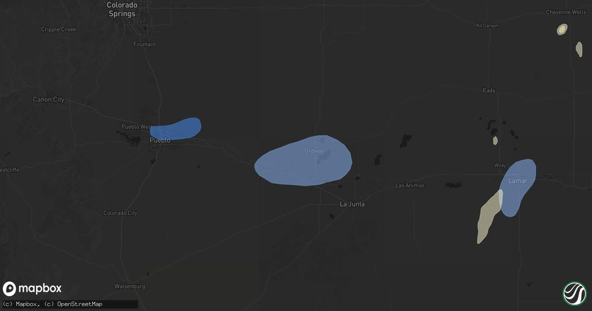 Hail map in Crowley, CO on September 8, 2026