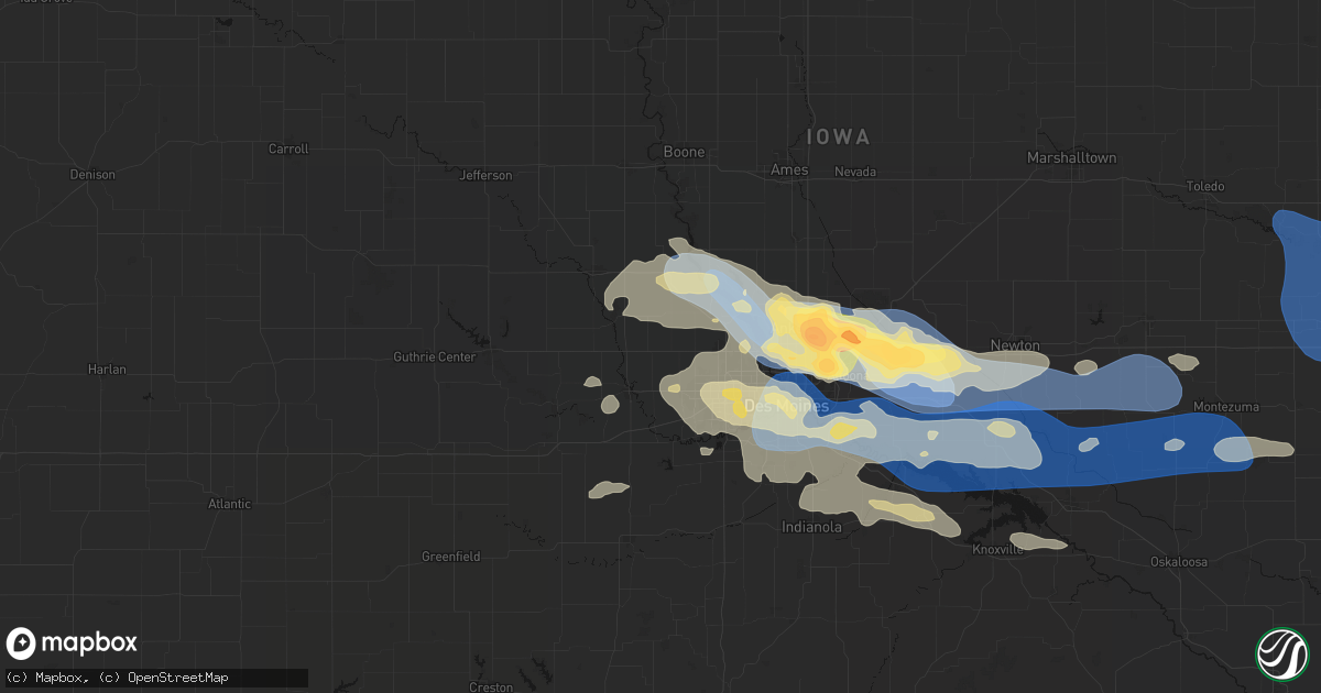 Hail map in Dallas Center, IA on September 8, 2026