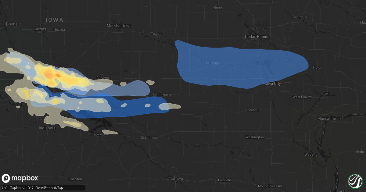 Hail map in Deep River, IA on September 8, 2026