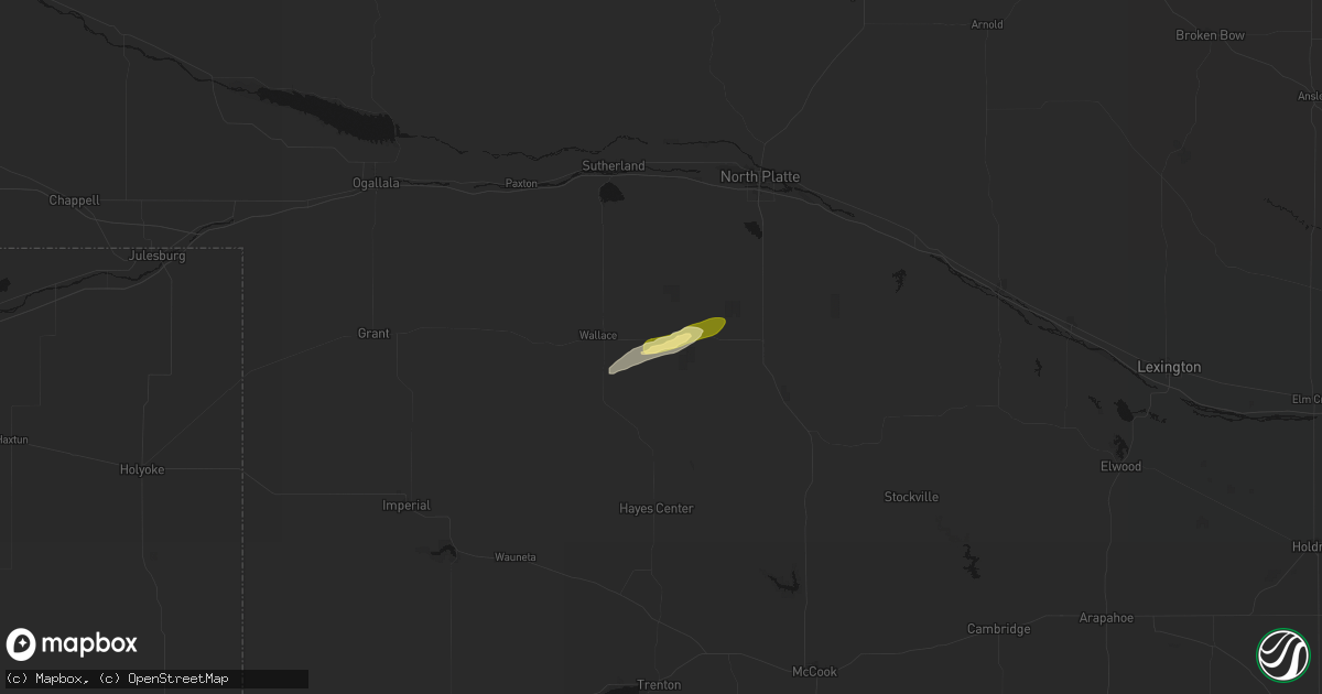 Hail map in Dickens, NE on September 8, 2026