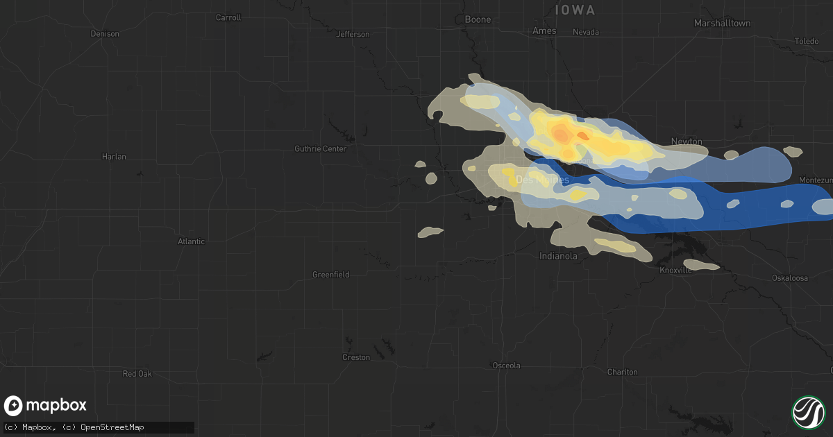 Hail map in Earlham, IA on September 8, 2026