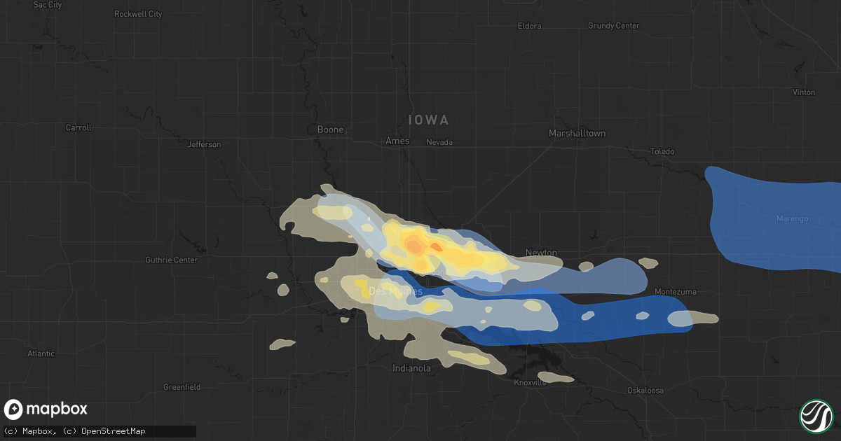 Hail map in Elkhart, IA on September 8, 2026