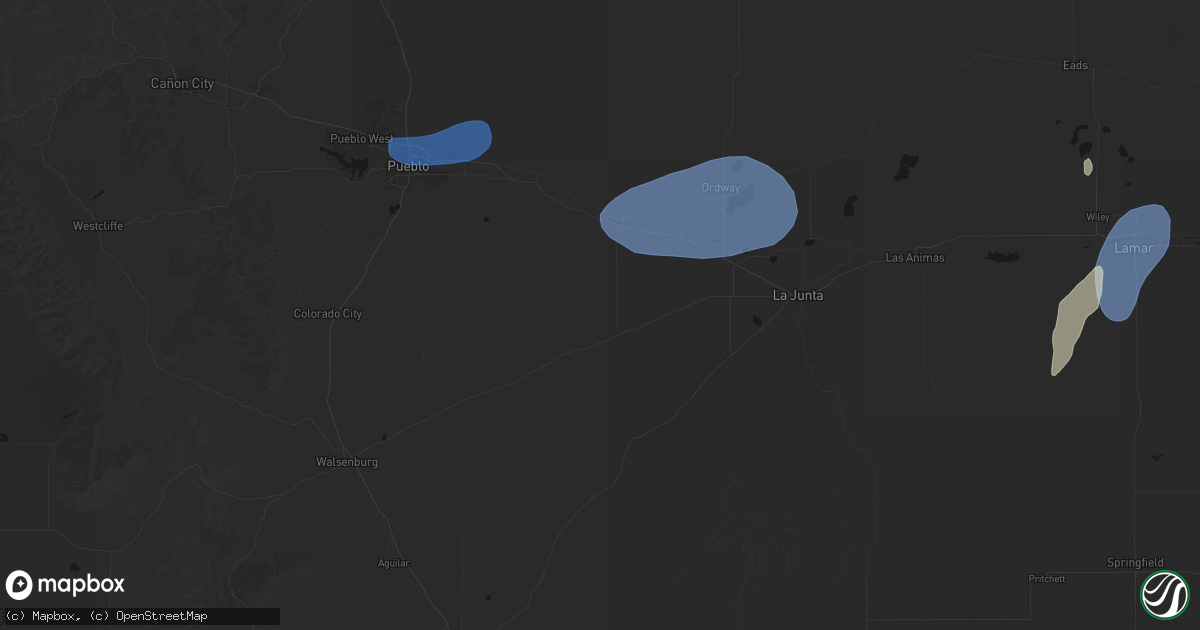 Hail map in Fowler, CO on September 8, 2026