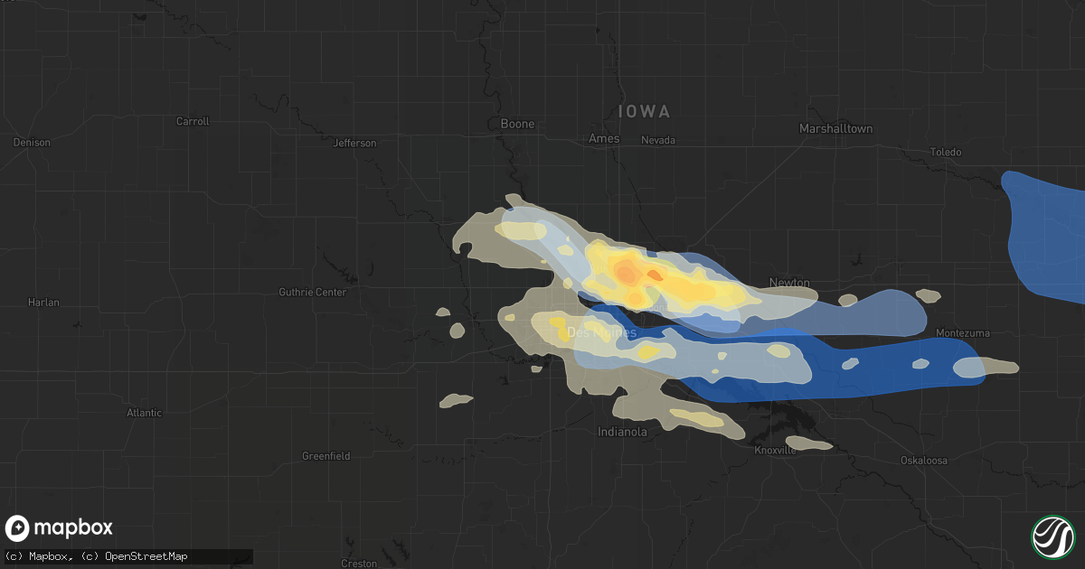 Hail map in Grimes, IA on September 8, 2026